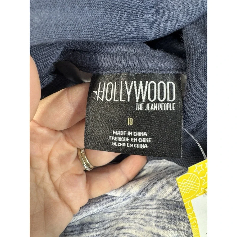 Hollywood‎ The Jean People Boys Gray Navy Red Colorblock Pullover Hoodie Size 18